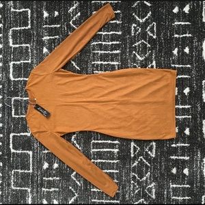 Camel Colored Zip Dress